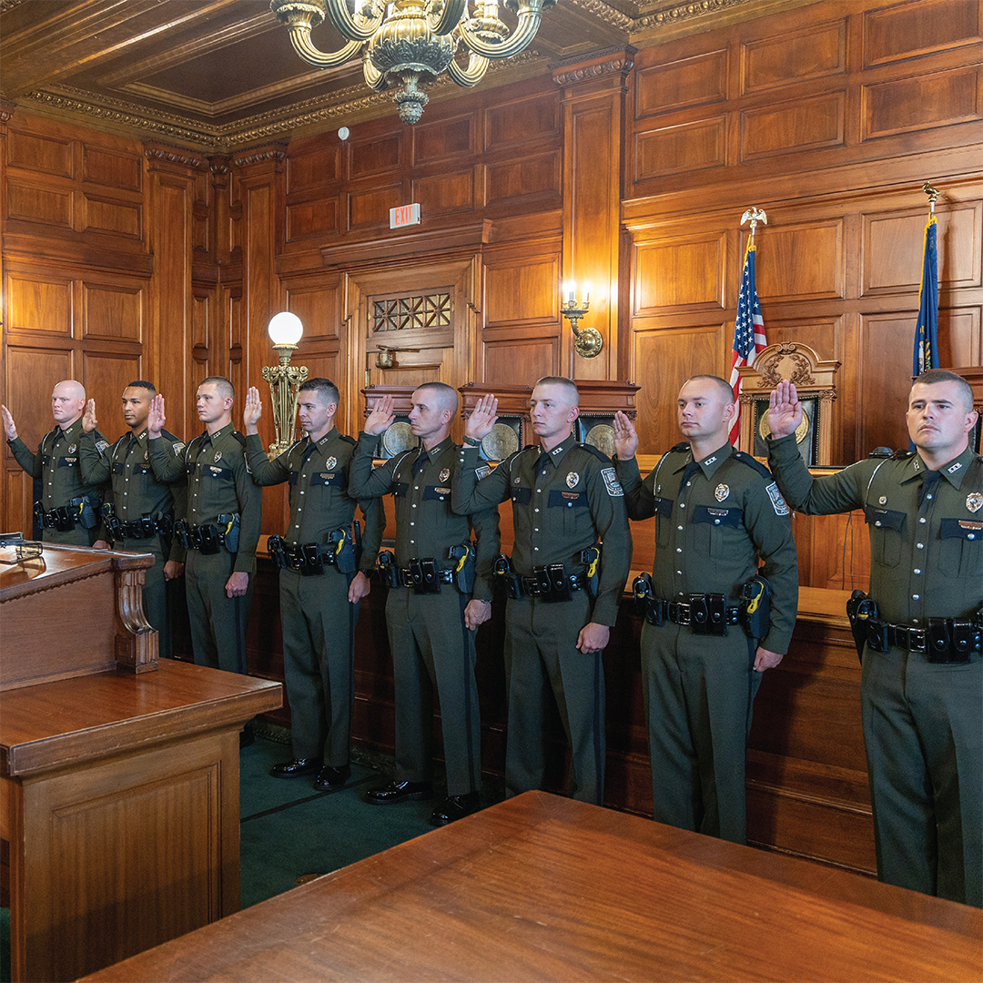 Wildlife Officers swearing in at the state capitol